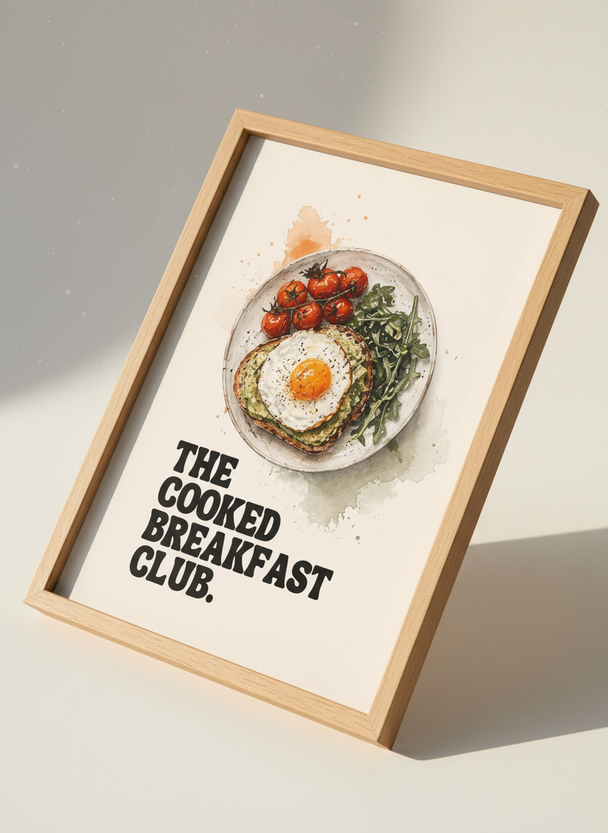 Avocado Toast Wall Art | Kitchen Decor | Breakfast Club Foodie Poster Diner Style