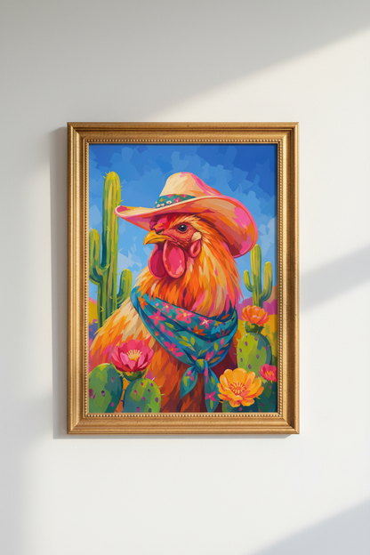 vibrant rooster art | Southwestern colorful, kitchen decor