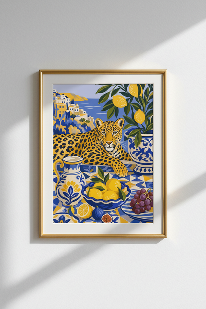 Mediterranean poster | Leopard &amp; Lemon Still Life Kitchen Decor