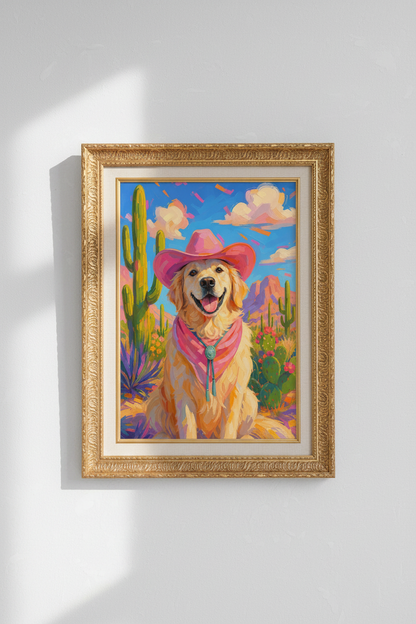 golden retriever art | Colorful Southwestern, Nursery Livingroom