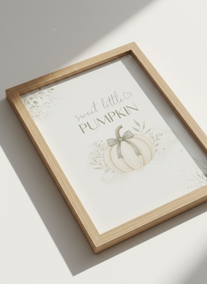 Sweet Little Pumpkin Print | Baby Shower Decor | Neutral Nursery Art | Autumn Gift