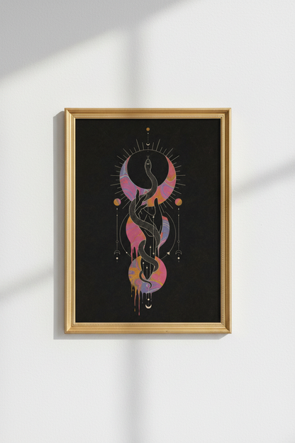 mystic snake poster | celestial noir, bedroom decor