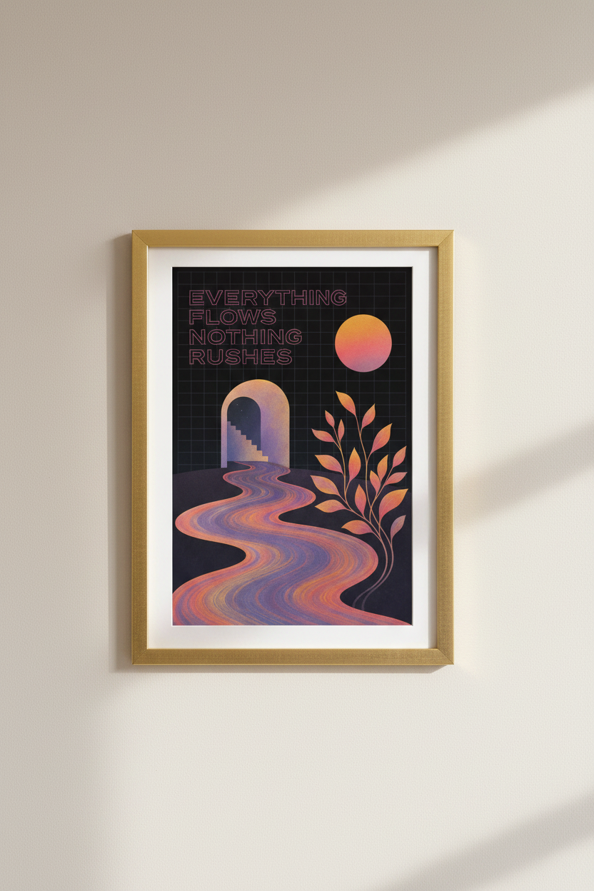 Vaporwave Poster | Retro Sunset Neon, Living Room