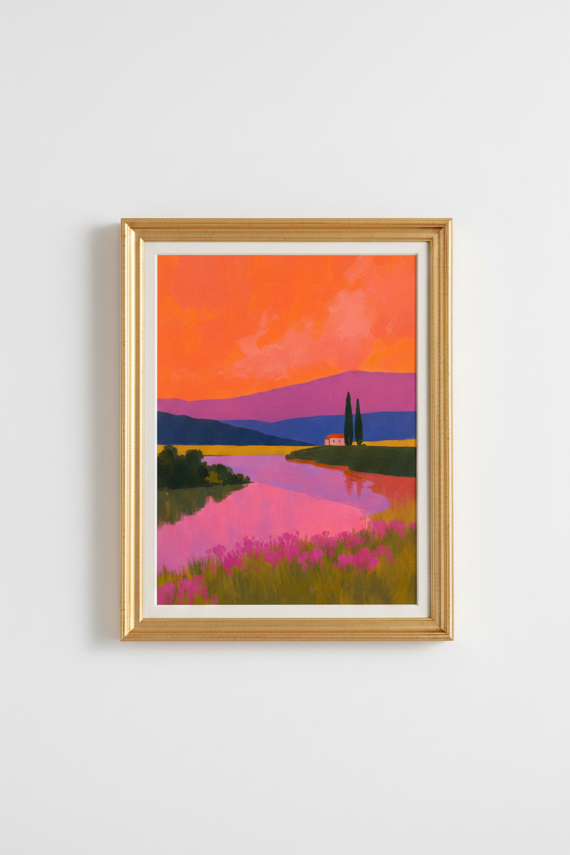 colorful landscape | Sunset Palette, Living Room Decor