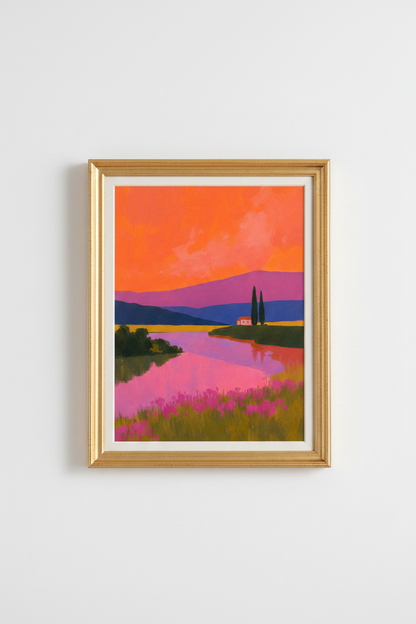 colorful landscape | Sunset Palette, Living Room Decor