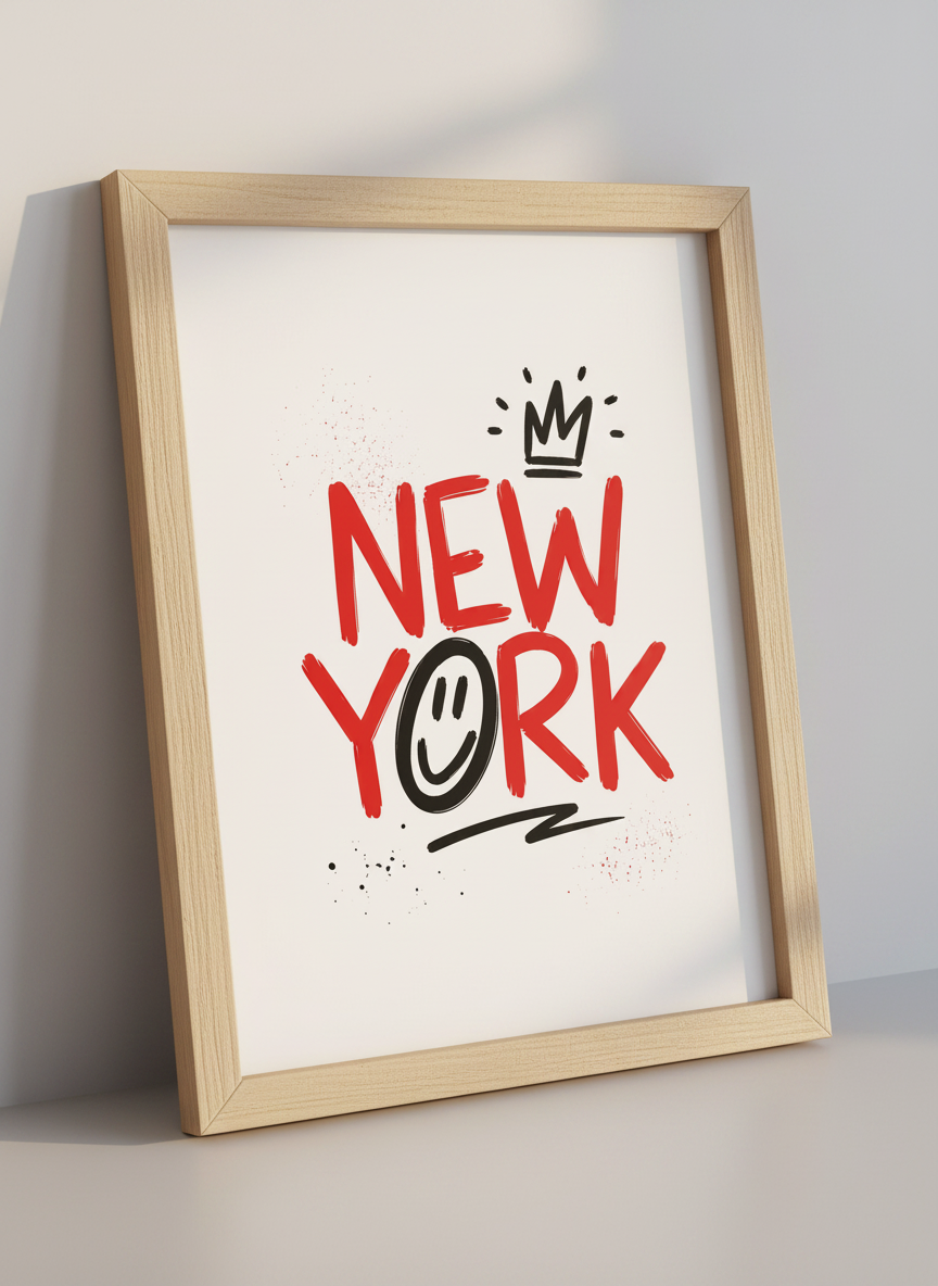 New York Graffiti Art Print | NYC Street Style Decor | Modern Pop Art Poster