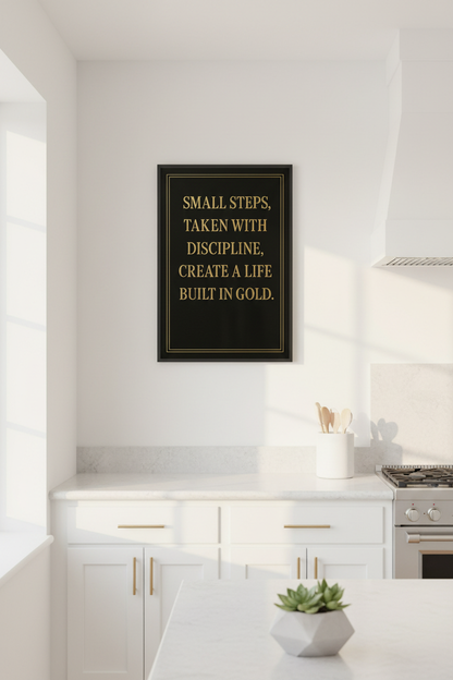 Minimalist Motivational Wall Art Print | Office Decor | Gold Quote Poster | Entrepreneur Gift | Inspirational Success Wall Art