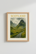 Glencoe Scotland Travel Poster - Watercolor Landscape Print, Misty Highland Wall Art, Scottish Mountain Valley Decor,A1 A2 A3 A4