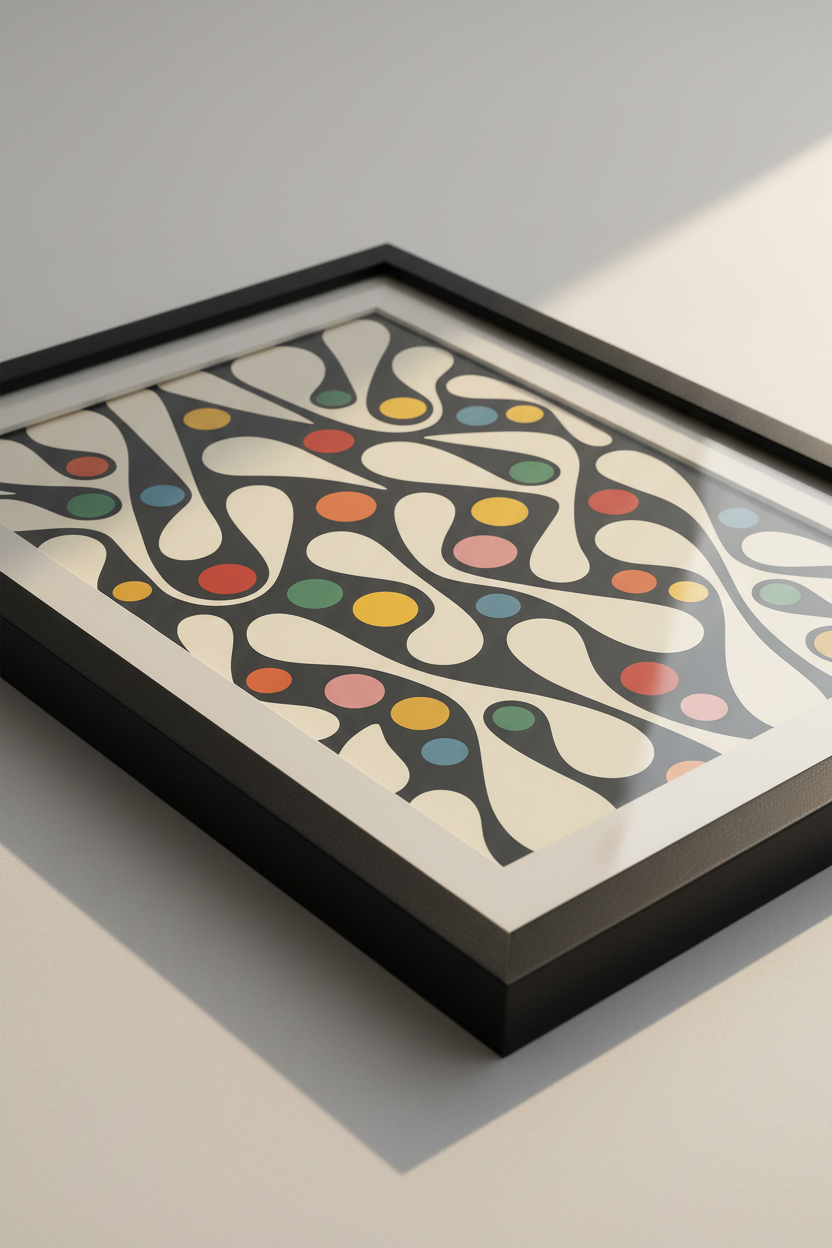 Abstract Swirl Wall Art Print | Mid Century Modern Wall Decor | Psychedelic Retro Framed Art