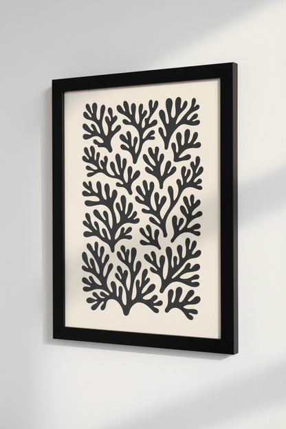 Minimalist Organic Shape Wall Art Print | Modern Botanical Decor | Matisse Inspired Framed Poster