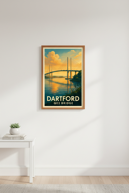 Dartford Q2 Bridge Art Poster – Framed, Unframed &amp; Digital Print | Kent Wall Art