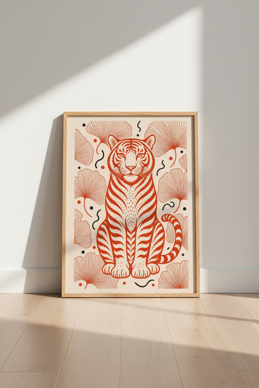 orange-tiger-boho-ginkgo-leaf-on-the-floor-cab024.png