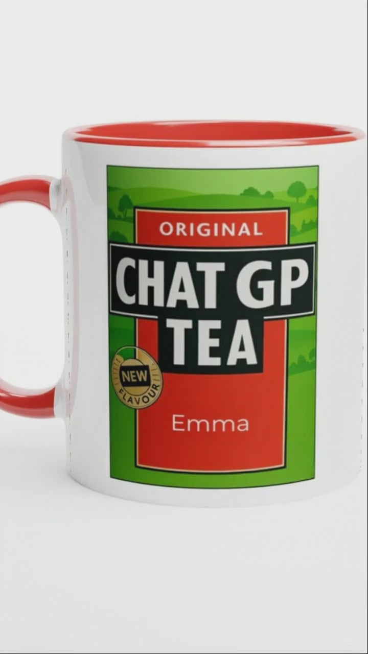 Chat GP Tea – Humorous AI-Inspired Ceramic Mug for Tea Lovers - Personalized