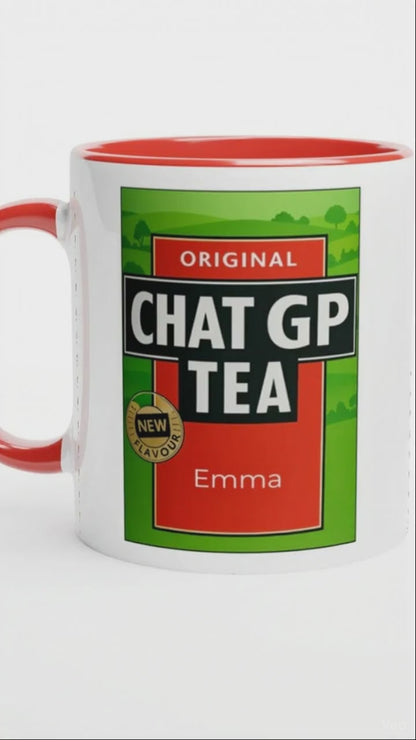 Chat GP Tea – Humorous AI-Inspired Ceramic Mug for Tea Lovers - Personalized