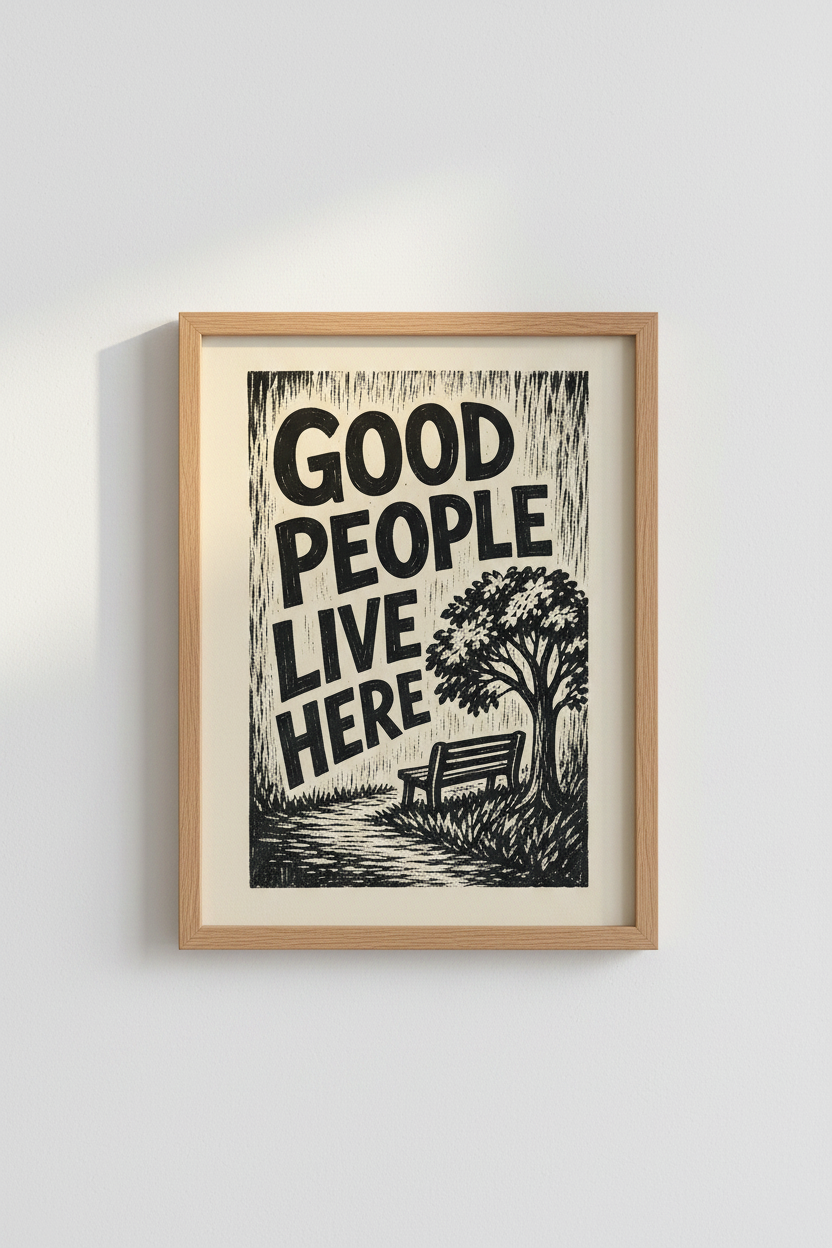 Vintage typography Wall Art Print | Living room decor, Rustic woodcut | Minimalist Poster