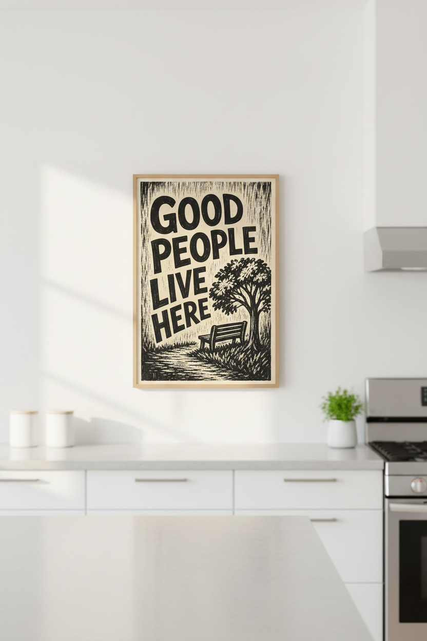 Vintage typography Wall Art Print | Living room decor, Rustic woodcut | Minimalist Poster