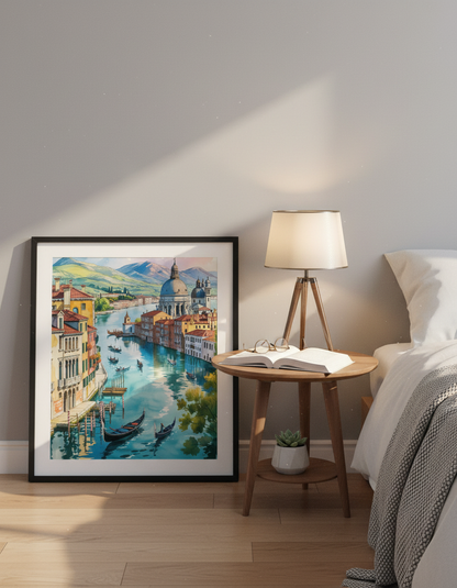 Panoramic Watercolour &amp; Ink Landscape Print | Artistic Wall Art